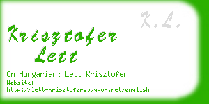 krisztofer lett business card